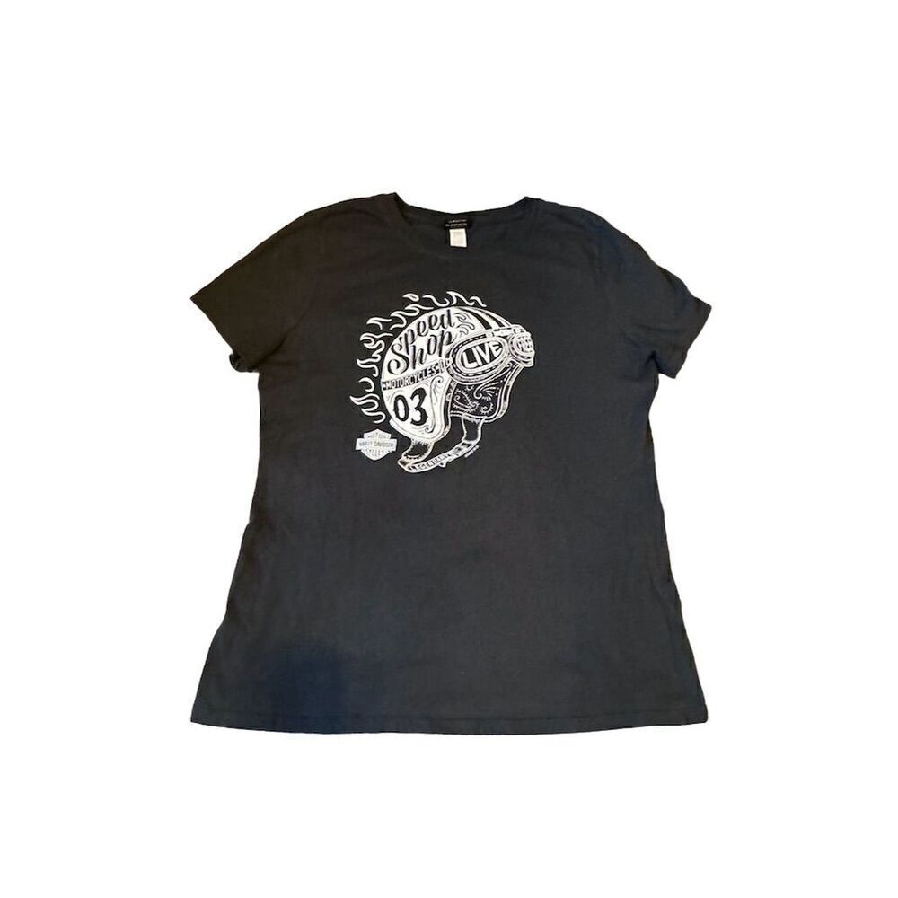 Harley-Davidson Women's Black Speed Shop T-Shirt Man O' War Lexington KY size S